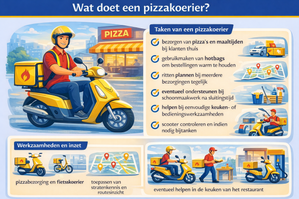 Alles over het beroep pizzakoerier Wat doet een pizzakoerier